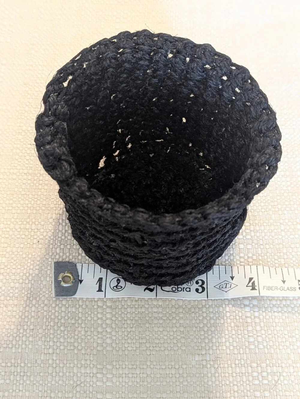 Handmade Black Jute Storage Baskets - Set of 2 - Dog Not Included